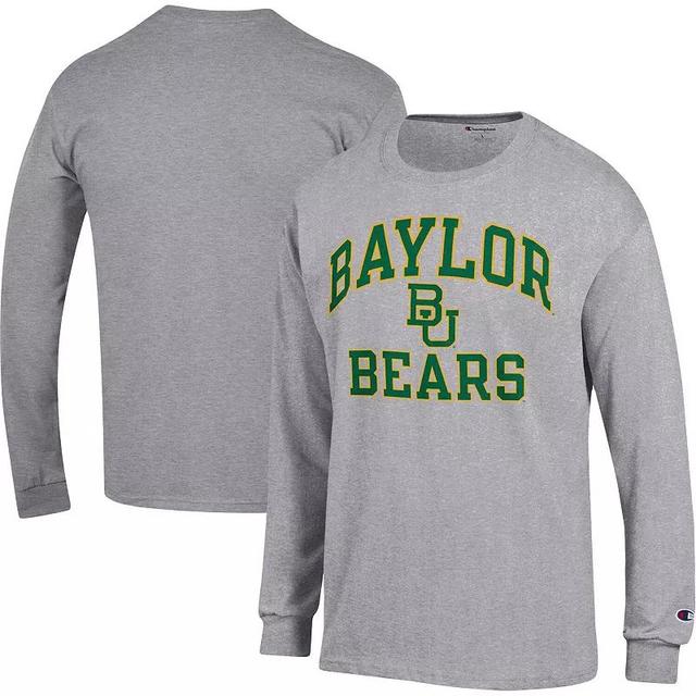 Mens Champion Heather Gray Baylor Bears High Motor Long Sleeve T-Shirt Product Image