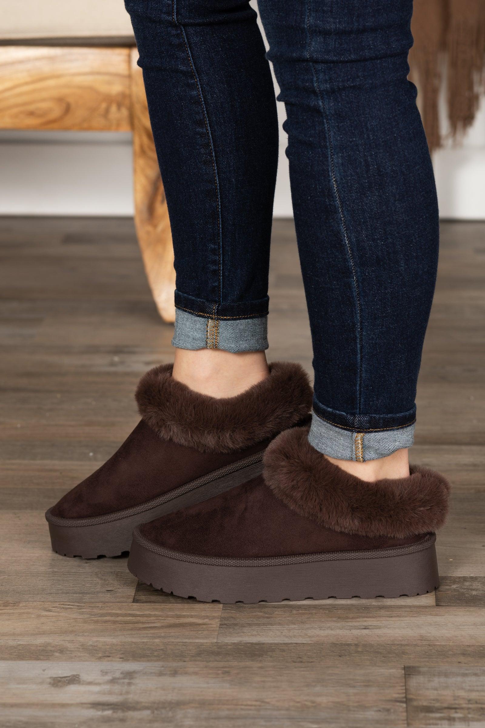 Faux Fur Lined Platform Slip On Shoes Product Image