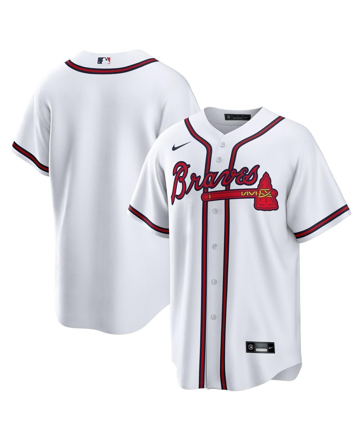 Nike Mens Atlanta Braves Official Blank Replica Jersey - White Product Image