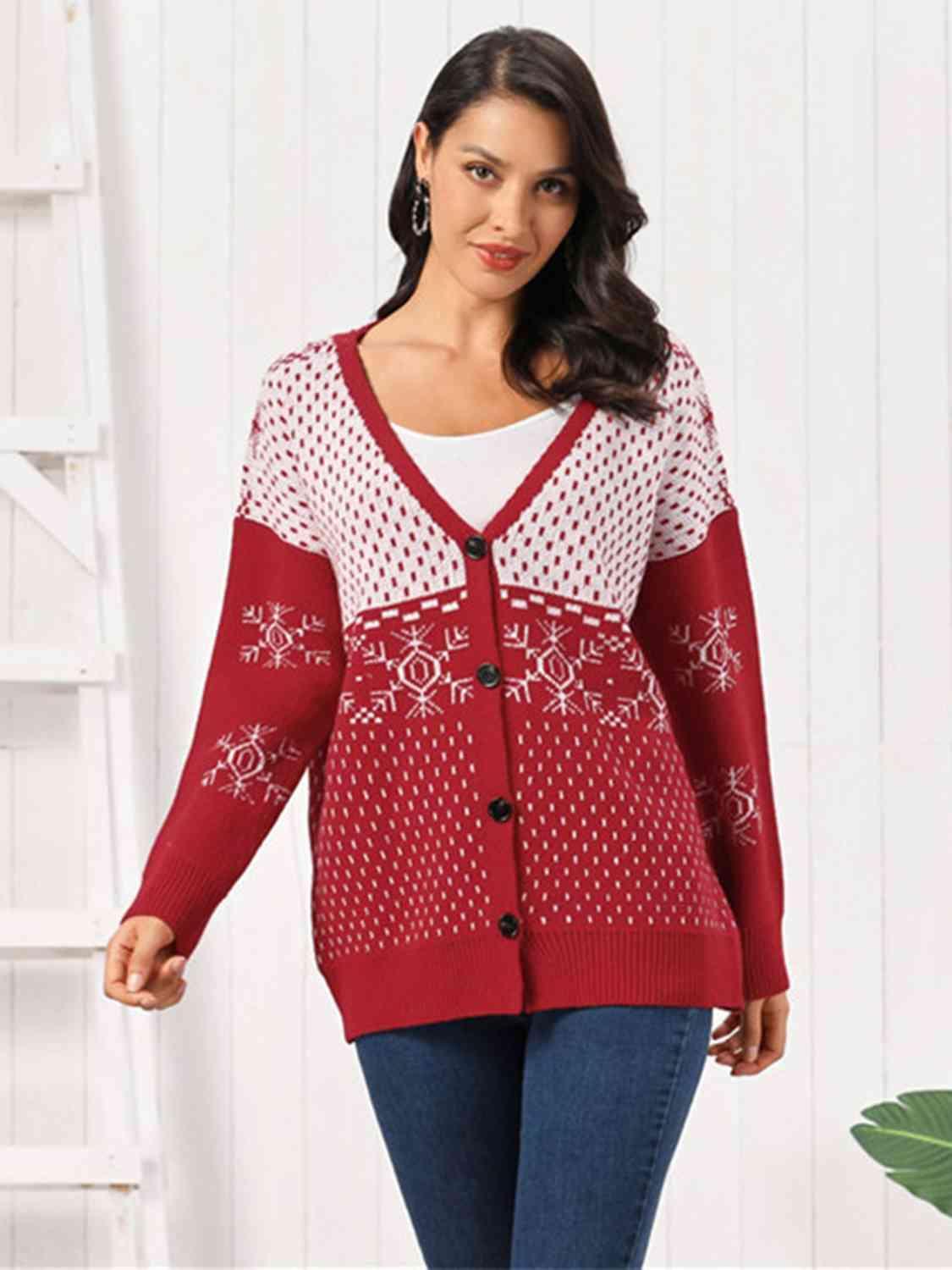 Women's Snowflake Button Down Cardigan product image