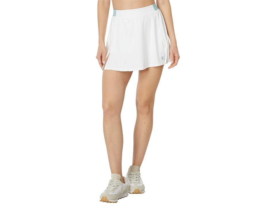 Splits59 Venus High-Waist Skort (White/Teal) Women's Skort Product Image