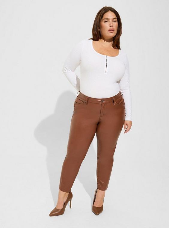 Perfect Skinny Faux Leather Mid Rise Pant Product Image