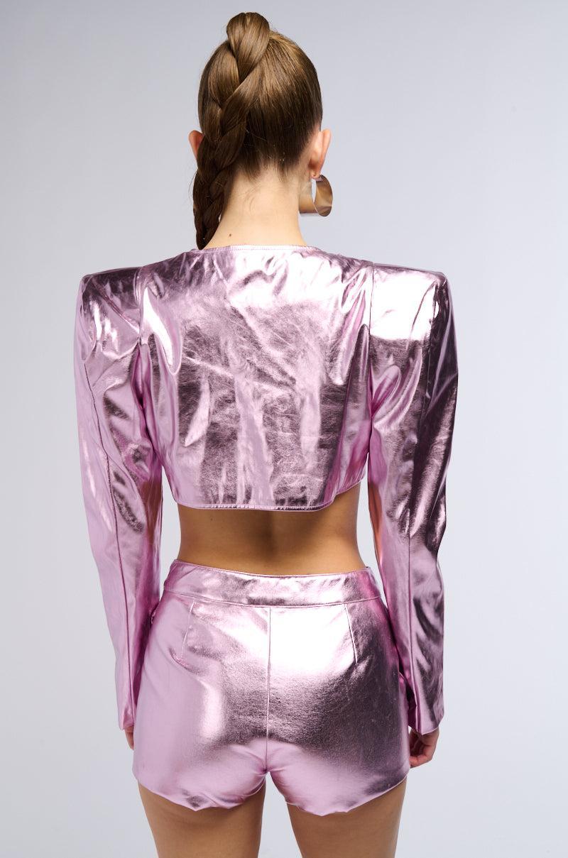 GALACTICA FESTIVAL METALLIC FAUX LEATHER BOLERO Product Image