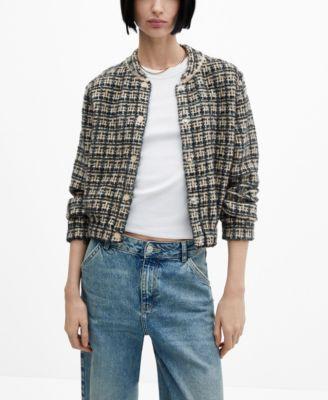 MANGO Dolors Tweed Bomber Jacket product image