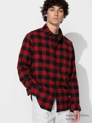 Mens Flannel Shirt Checked Red XL UNIQLO US Product Image