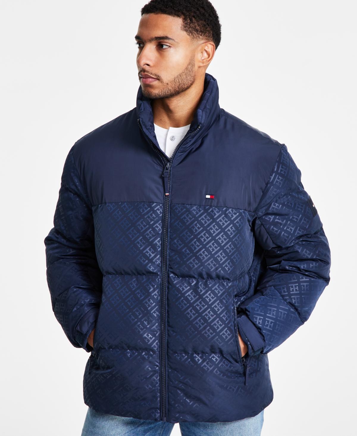 Tommy Hilfiger Mens Mixed-Media Puffer Jacket Product Image