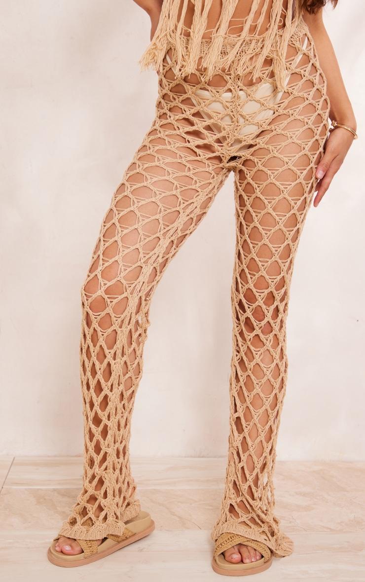 Sand Crochet Netted Tassel Belt Pants Product Image