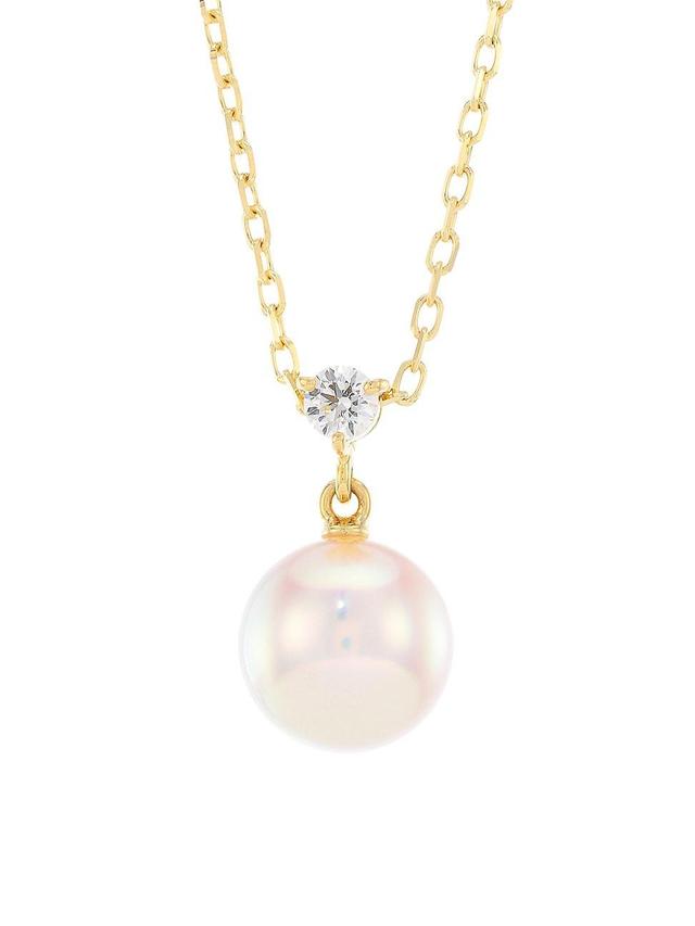 Mikimoto Classic Diamond & Akoya Pearl Pendant Necklace Product Image