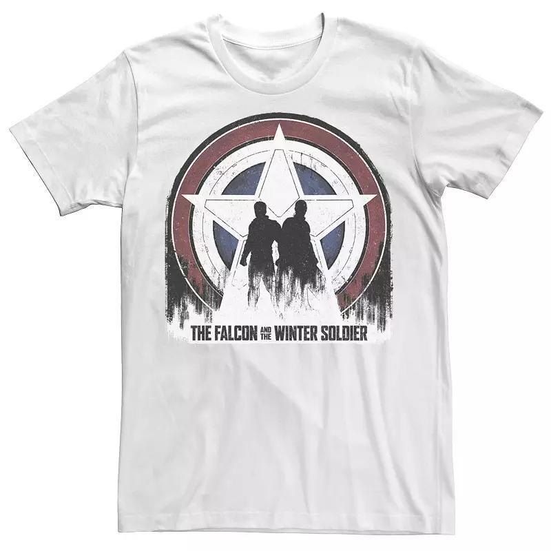 Big & Tall Marvel The Falcon And The Winter Soldier Silhouette Shield Poster Tee, Mens Product Image