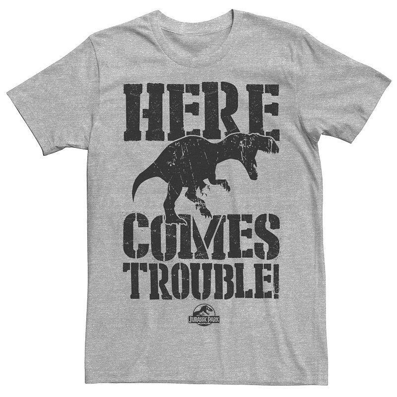 Mens Jurassic Park Here Comes Trouble Graphic Tee Product Image