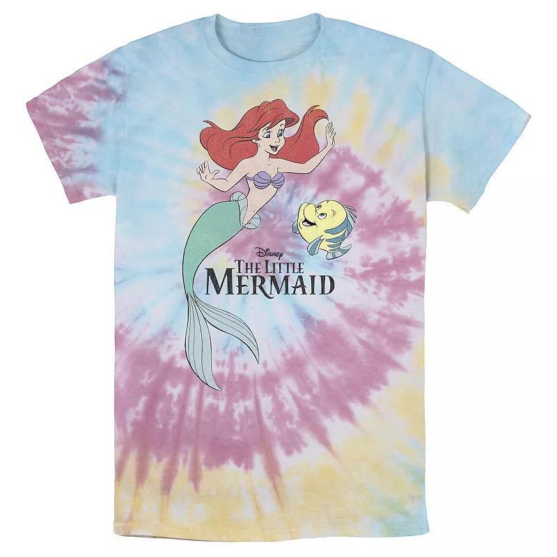 Mens Disney The Little Mermaid Ariel & Flounder Portrait Bomabrd Wash Tee, Boys Product Image