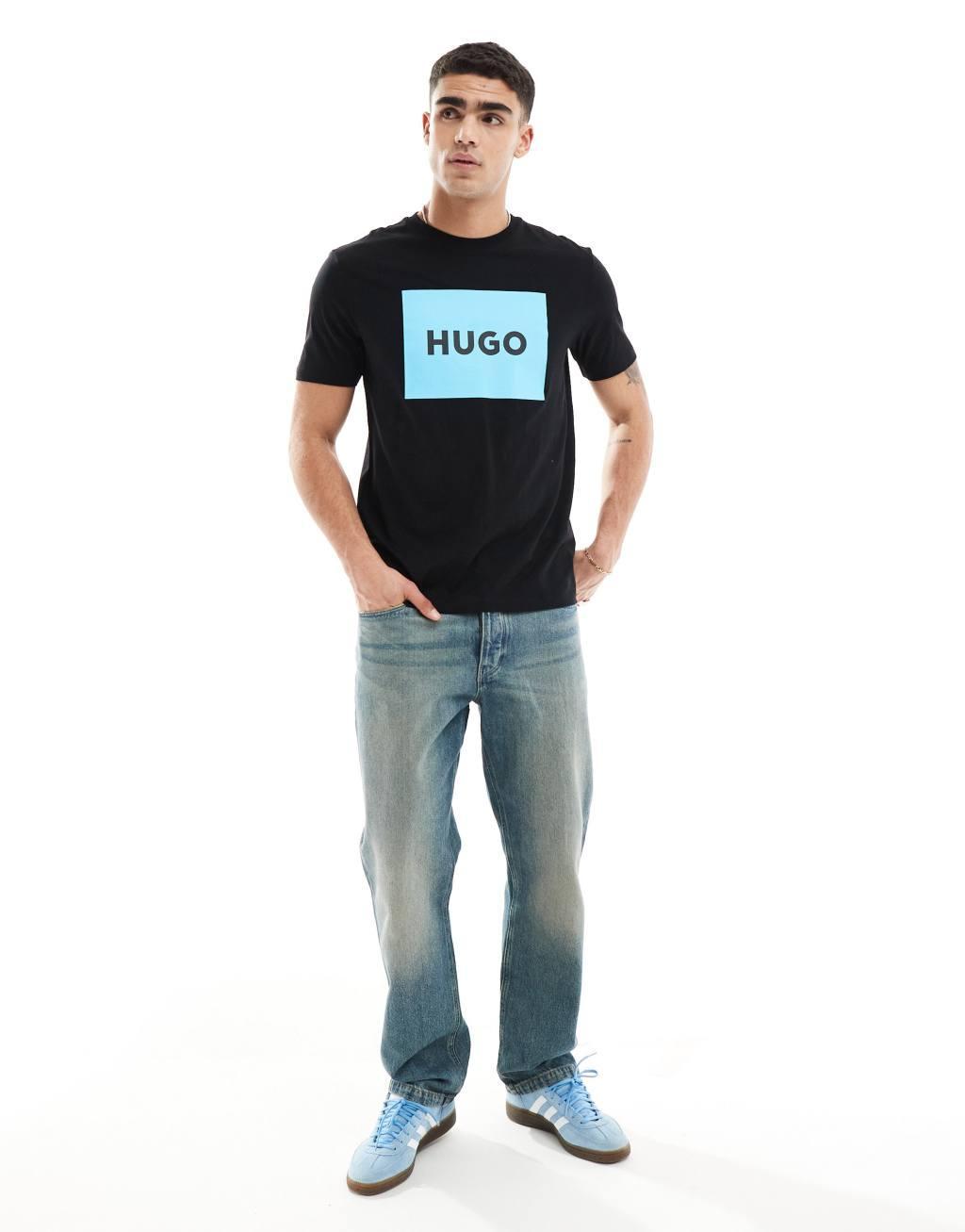 HUGO RED Dulive logo T-shirt in black Product Image