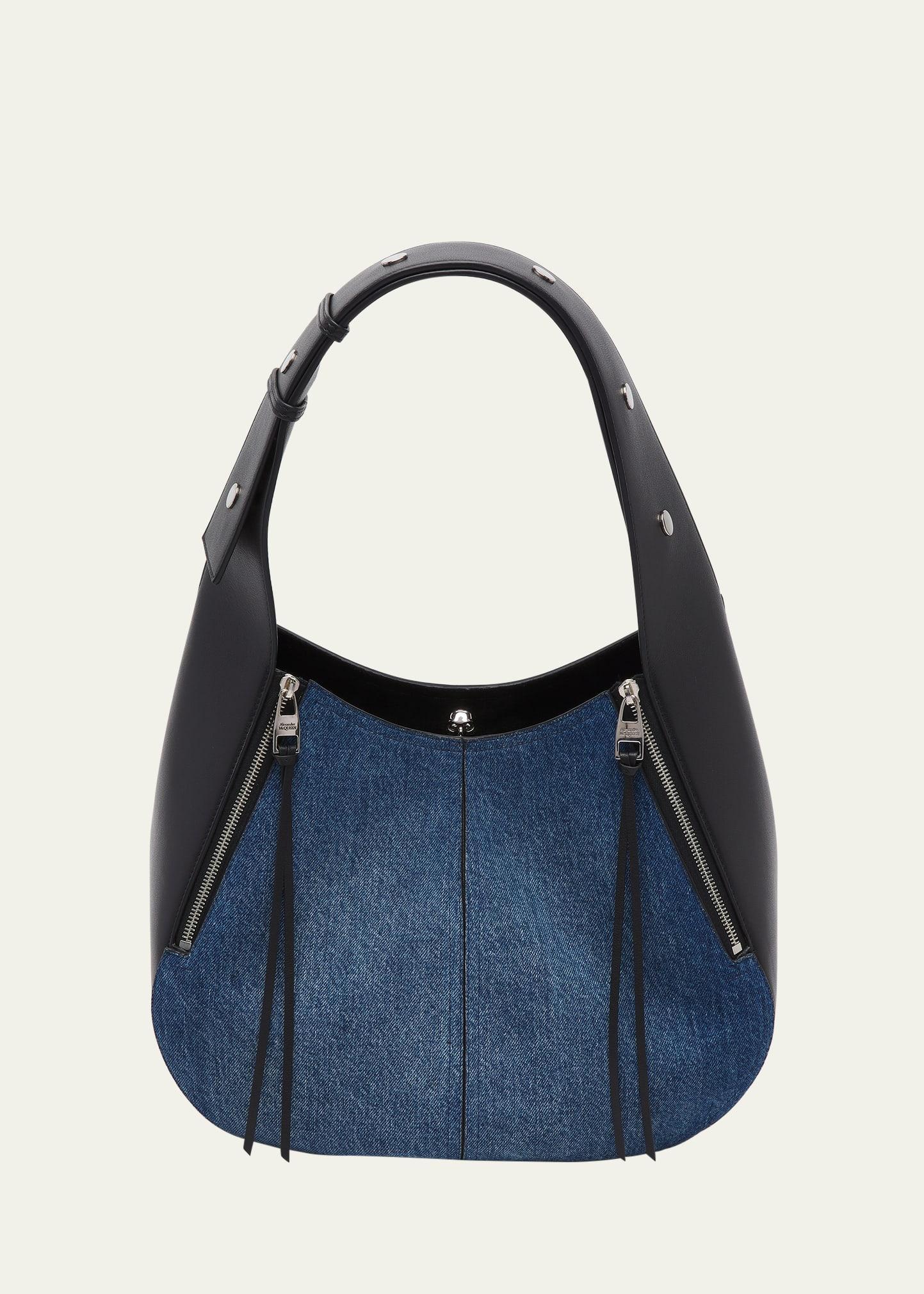 Alexander McQueen The Skull Denim Hobo Bag Product Image