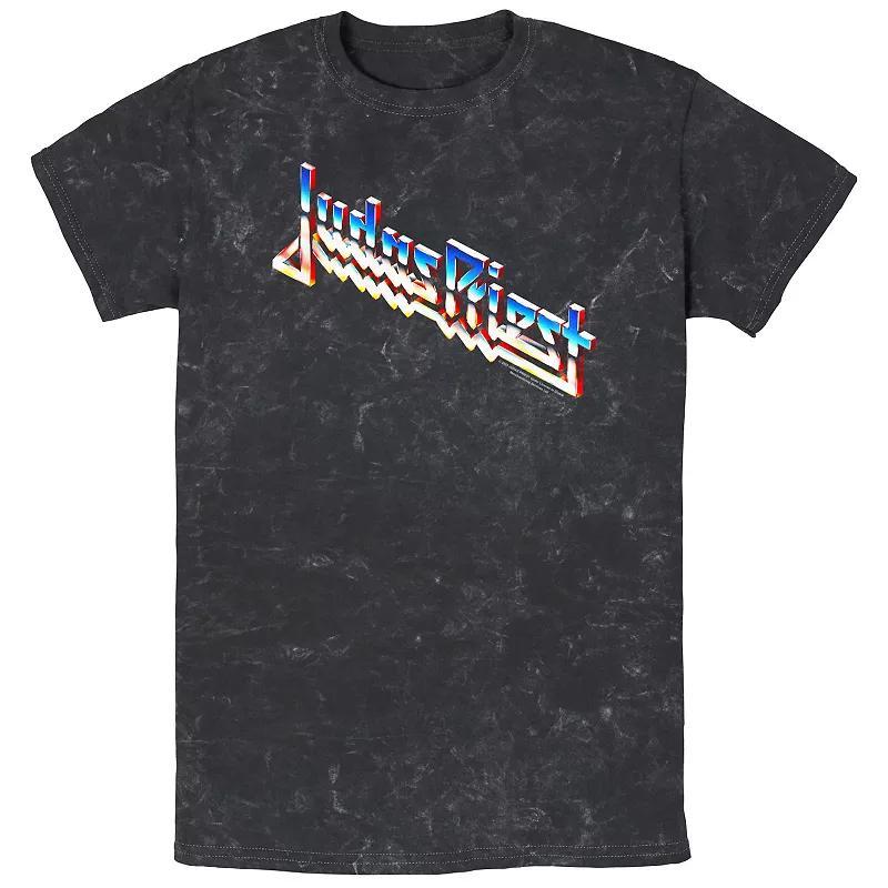 Mens Judas Priest Logo Mineral Wash Graphic Tee Product Image