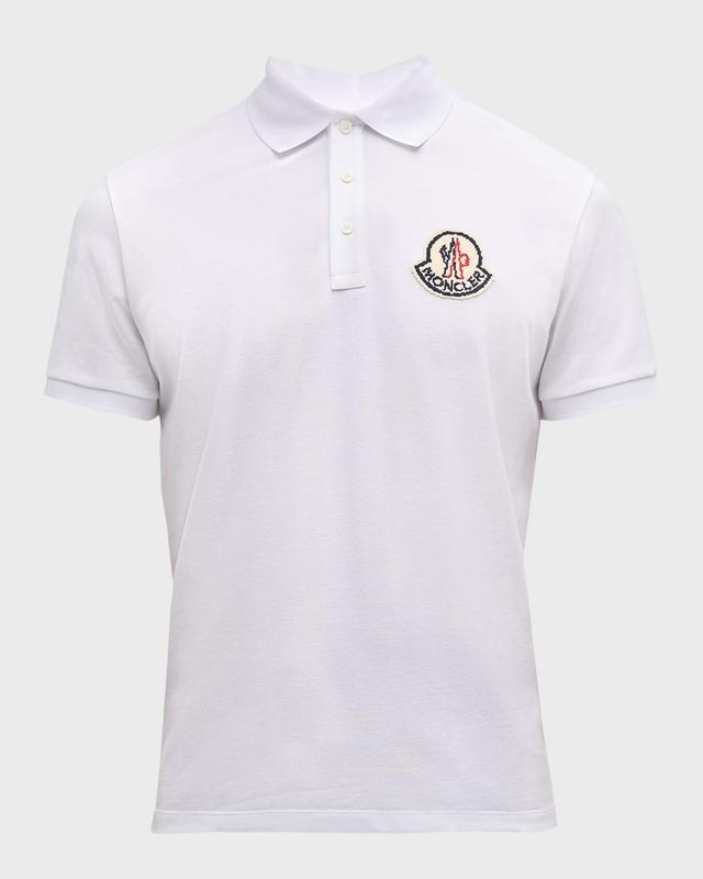 Mens Short Sleeve Logo Patch Cotton Pique Polo Shirt Product Image