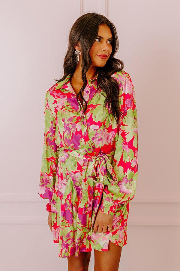 Aloha Attire Satin Floral Dress Product Image