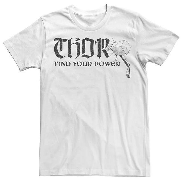 Mens Marvel Thor Find Your Power Hammer Text Tee Product Image