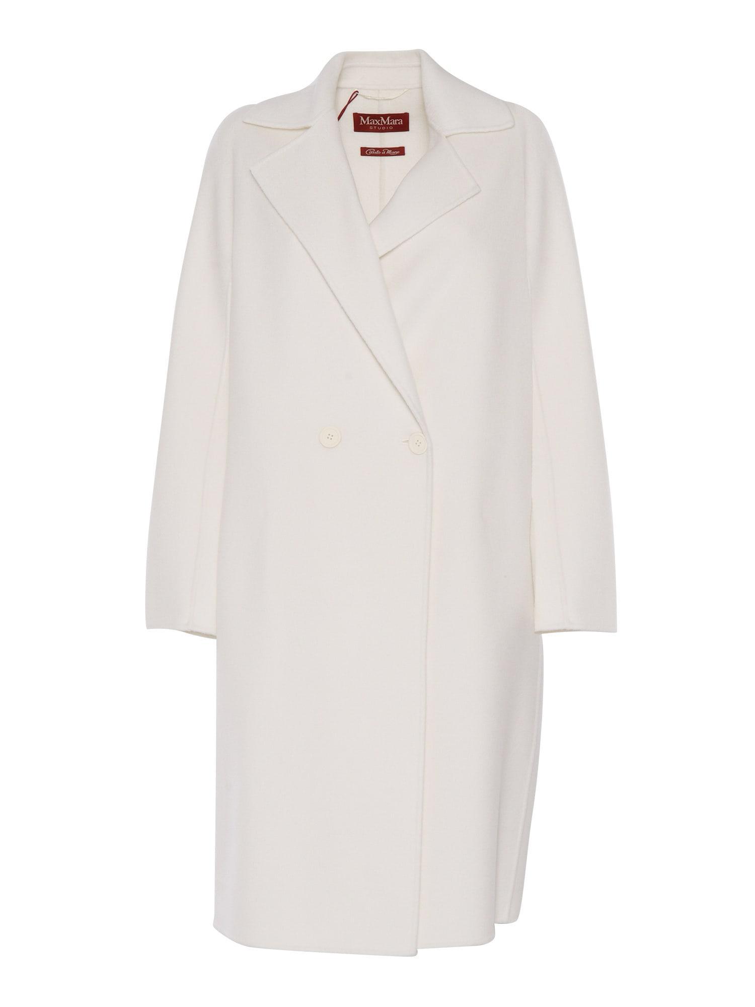 MAX MARA Studio Coat In White Product Image