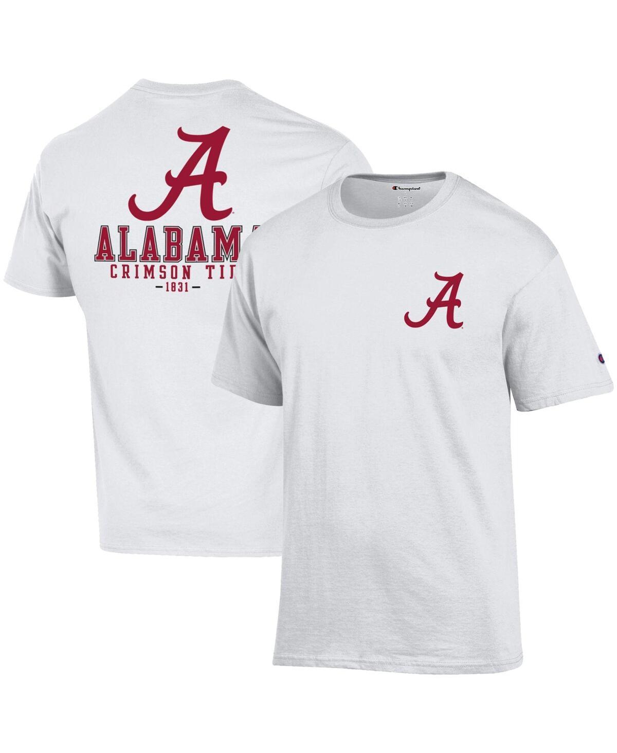 Mens Champion White Alabama Crimson Tide Team Stack 2-Hit T-shirt Product Image