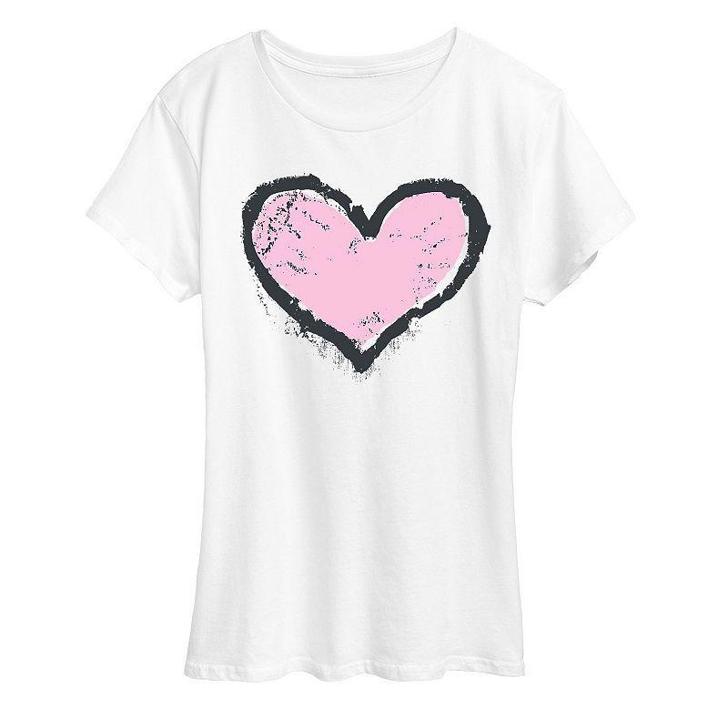 Womens Grunge Heart Graphic Tee Product Image