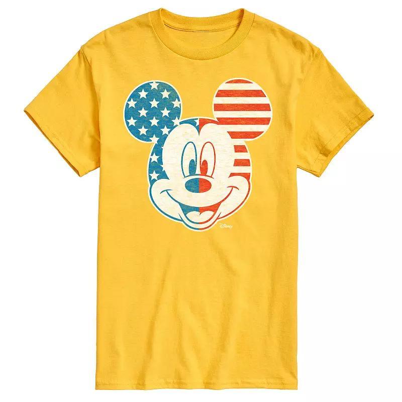 Disneys Mickey Mouse Mens Face America Graphic Tee Grey Product Image