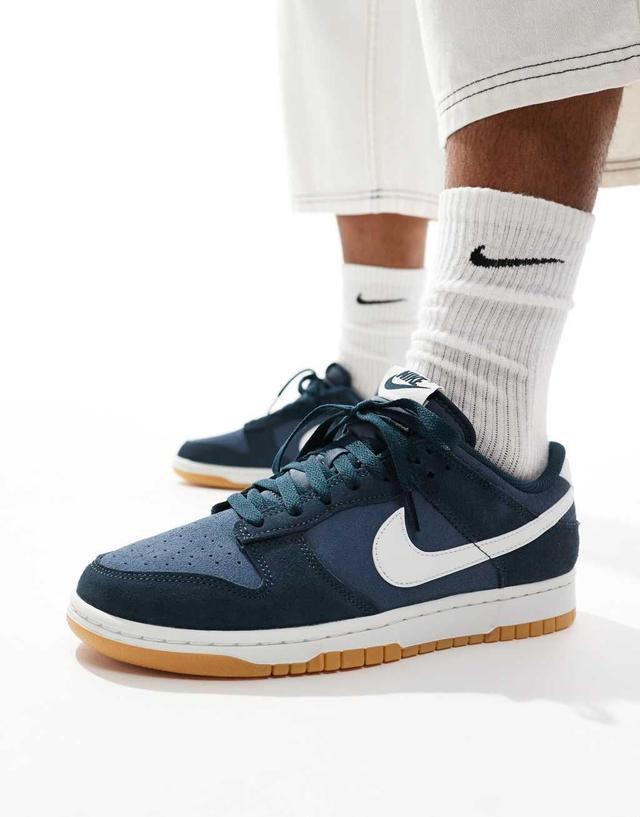 Nike Dunk Low Retro sneakers in navy and white Product Image