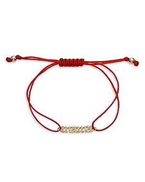 Zoe Lev 14K Gold Polished Diamond Mama Fortune Red String Bolo Bracelet Product Image