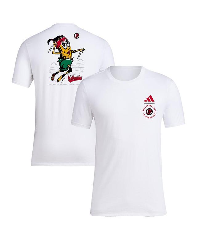 Mens adidas White Nebraska Huskers Cornetta Volleyball Day Fresh T-shirt Product Image