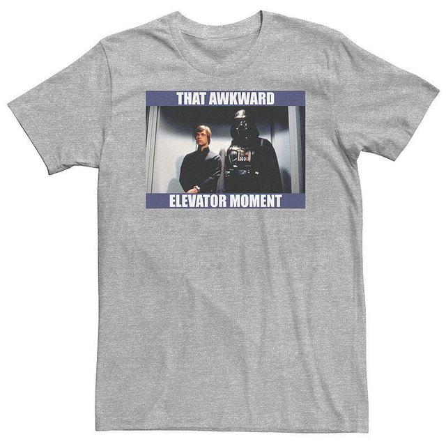 Big & Tall Star Wars Darth Vader & Luke That Awkward Elevator Moment Tee, Mens Athletic Grey Product Image