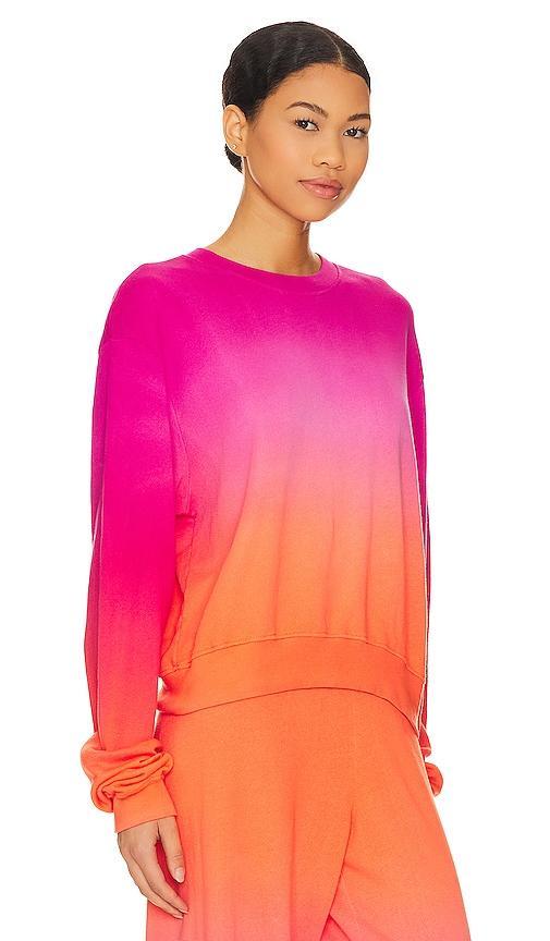 Michael Lauren Exon Drop Shoulder Crop Pullover Sweatshirt in Pink. Size L, M, XL, XS. Product Image