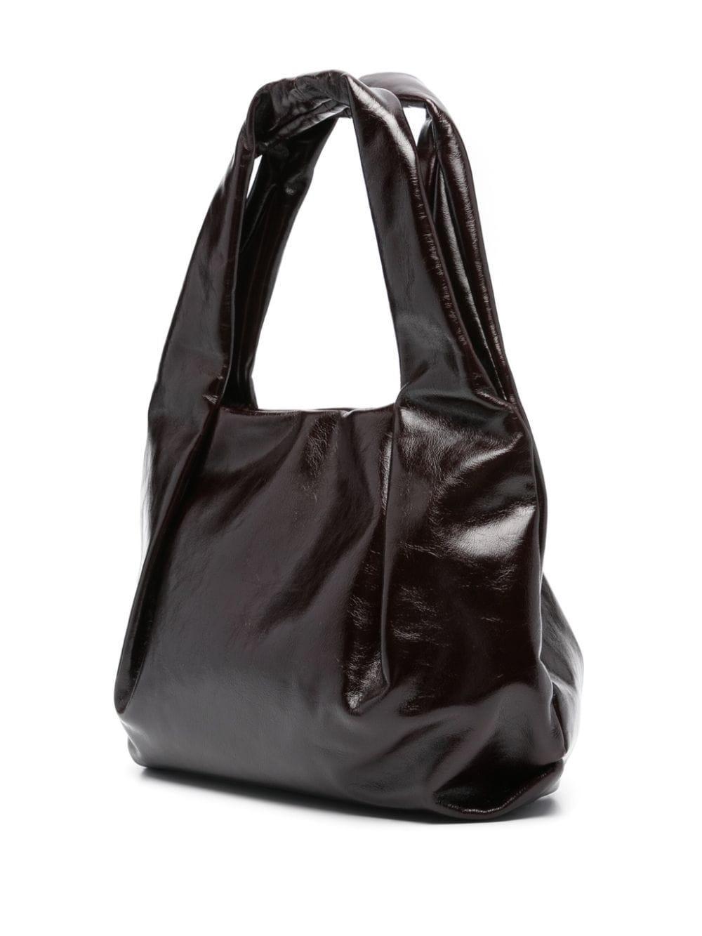 grained leather tote bag Product Image