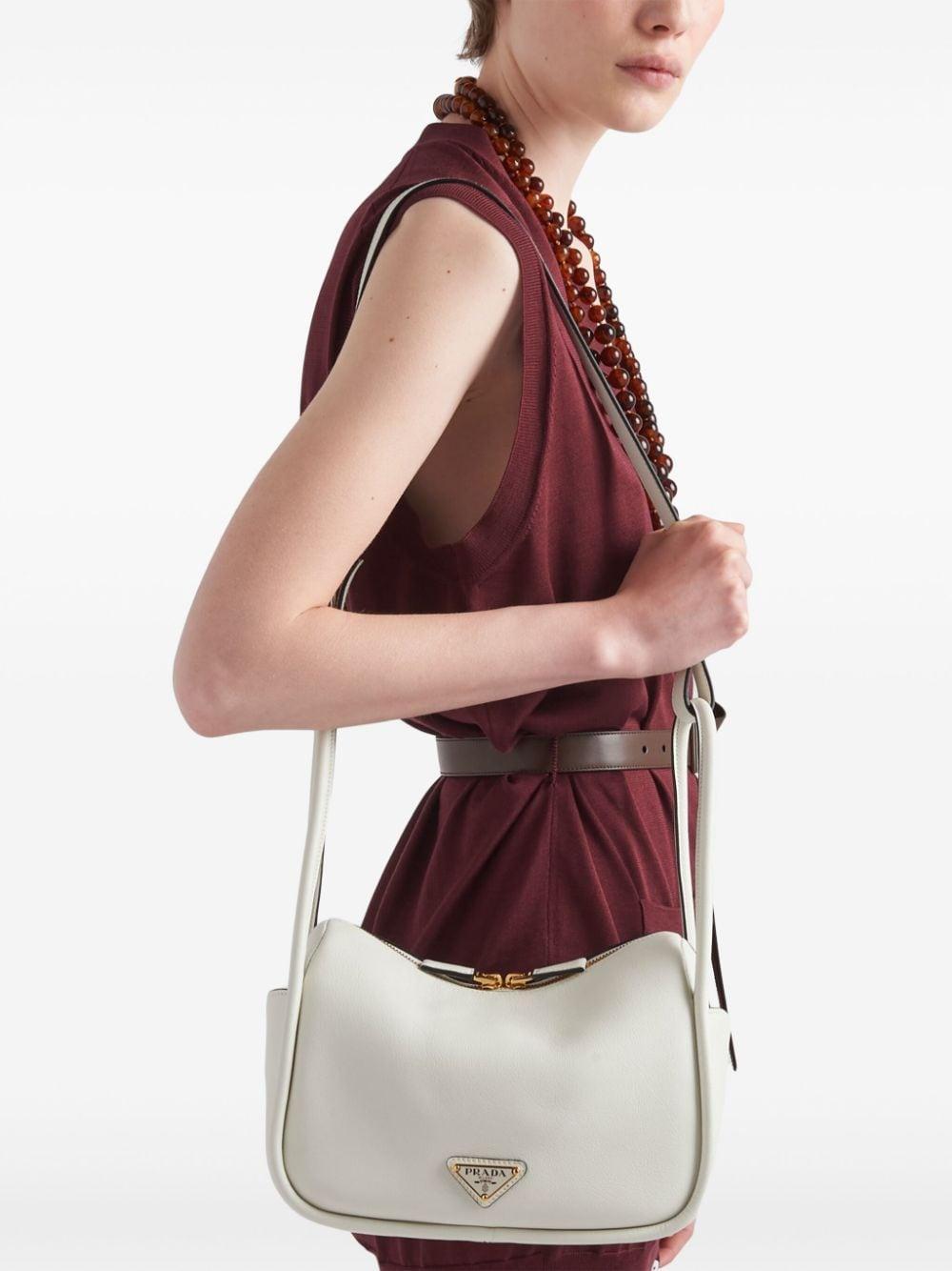 Logo Hardware Leather Bag In White Product Image