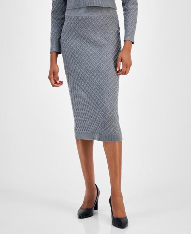 Anne Klein Womens Diamond Knit Sweater Pencil Skirt Product Image