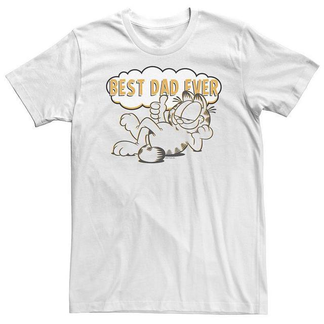 Big & Tall Garfield Fathers Day Best Dad Ever Thought Bubble Tee, Mens Product Image