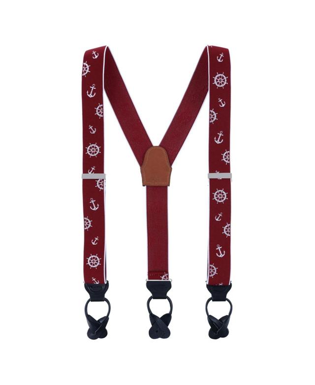 Trafalgar Mens Ahoy Nautical Themed Elastic Button End Suspenders Product Image