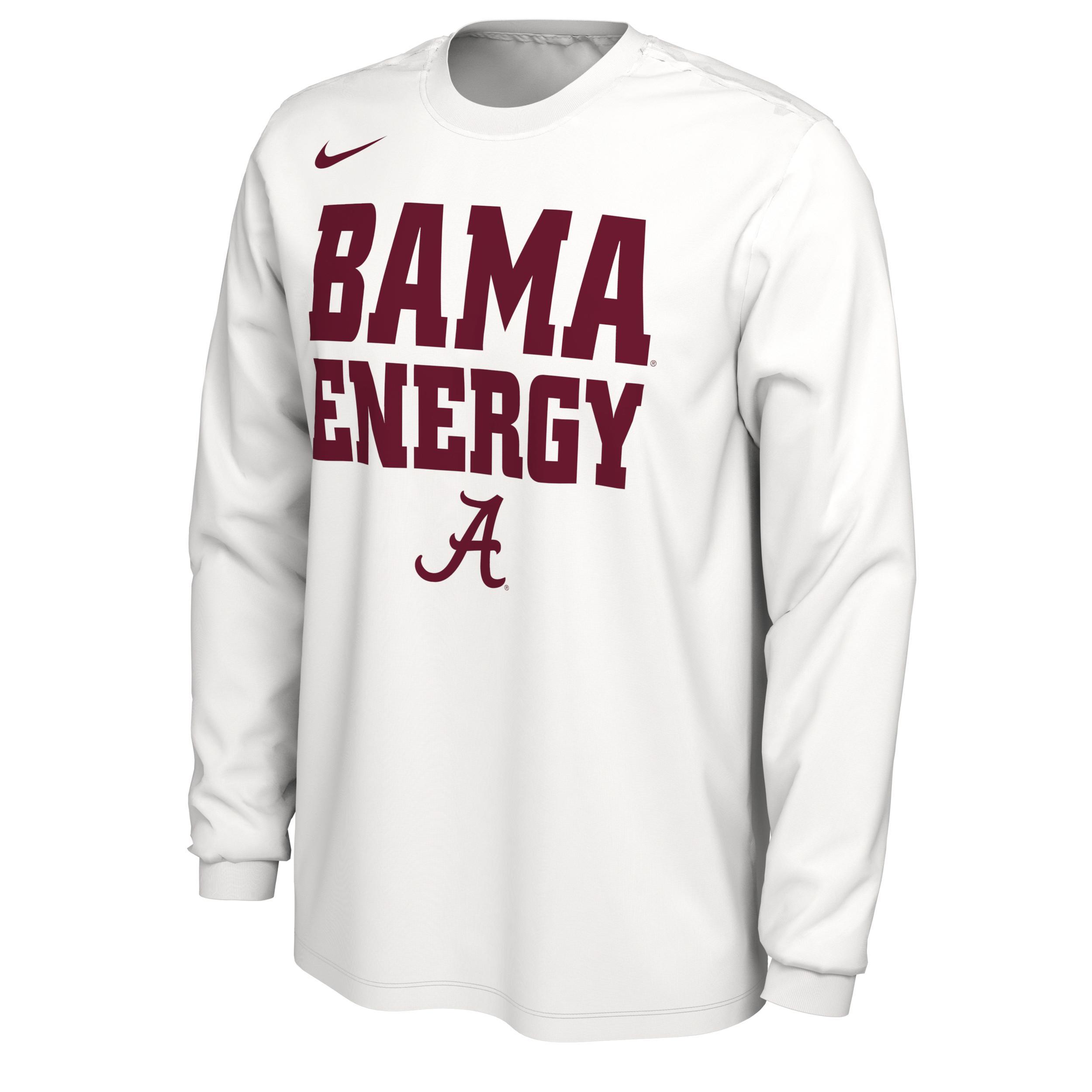 Mens Nike White Alabama Crimson Tide 2024 On Court Bench Long Sleeve T-shirt Product Image