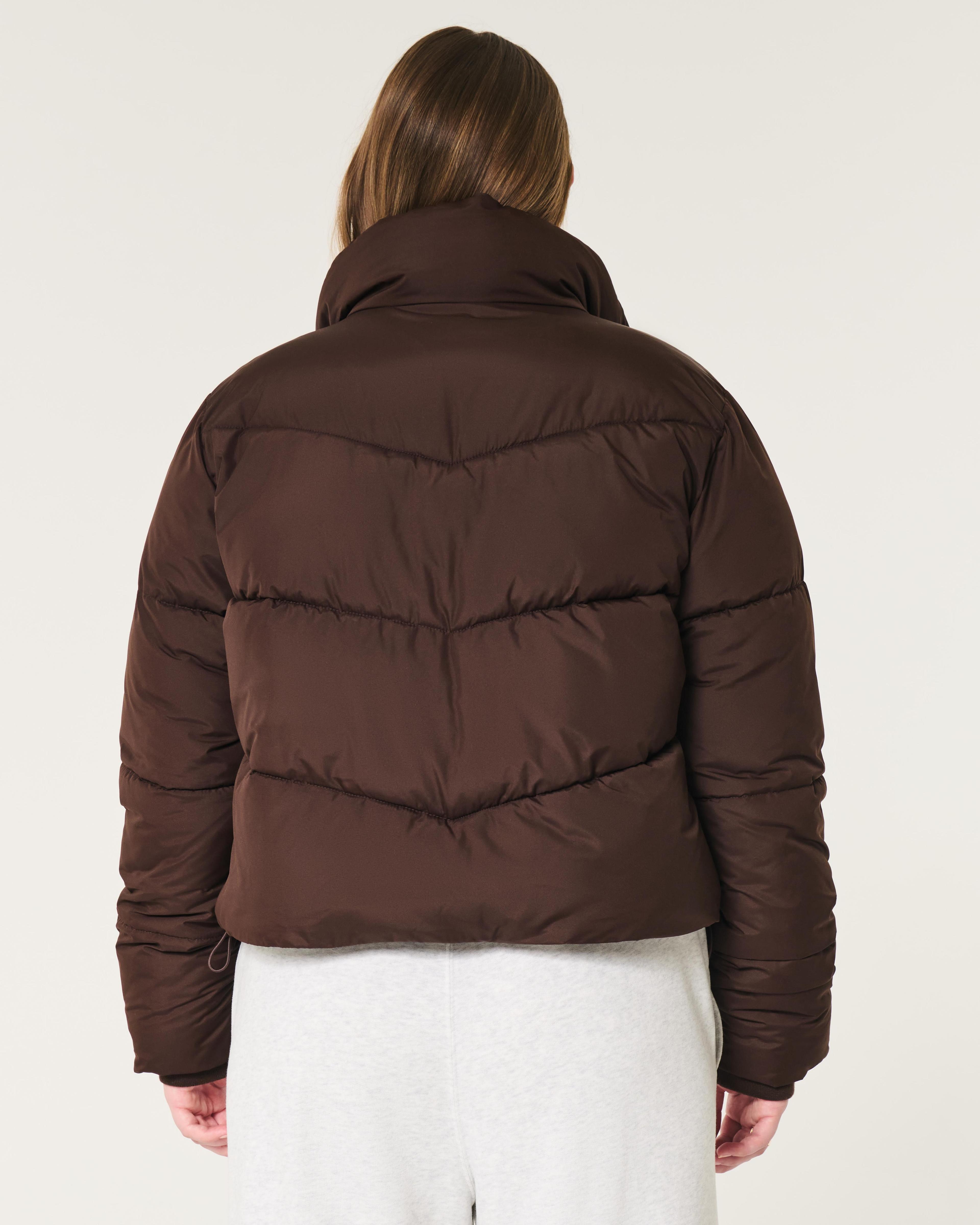 Sweater-Knit Mini Puffer Jacket Product Image