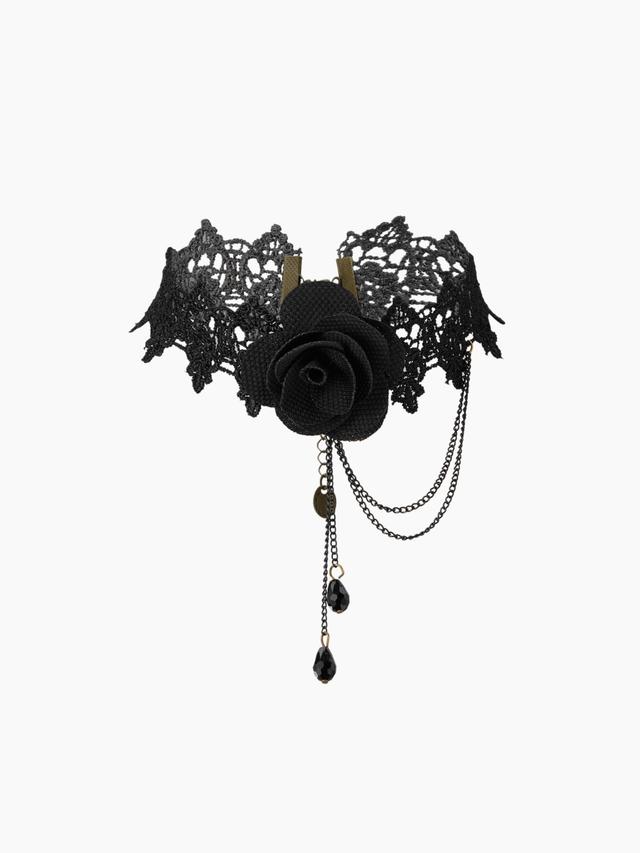 ROSE & CHAIN LACE CHOKER Product Image