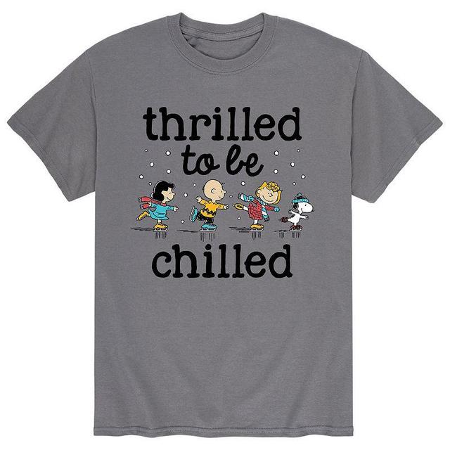 Mens Peanuts Thrilled To Be Chilled Skating Tee Grey Product Image