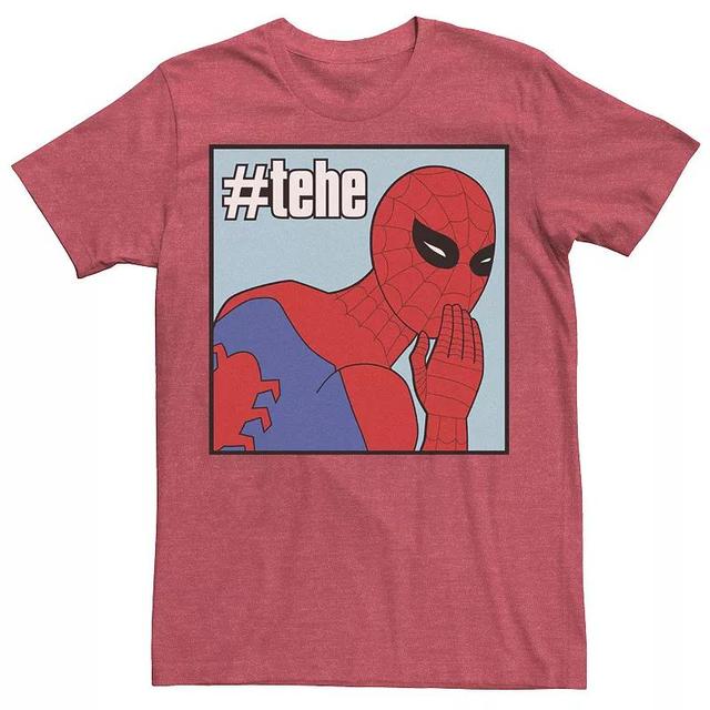 Mens Marvel Spider-Man #tehe Laughing Vintage Portrait Panel Tee Product Image