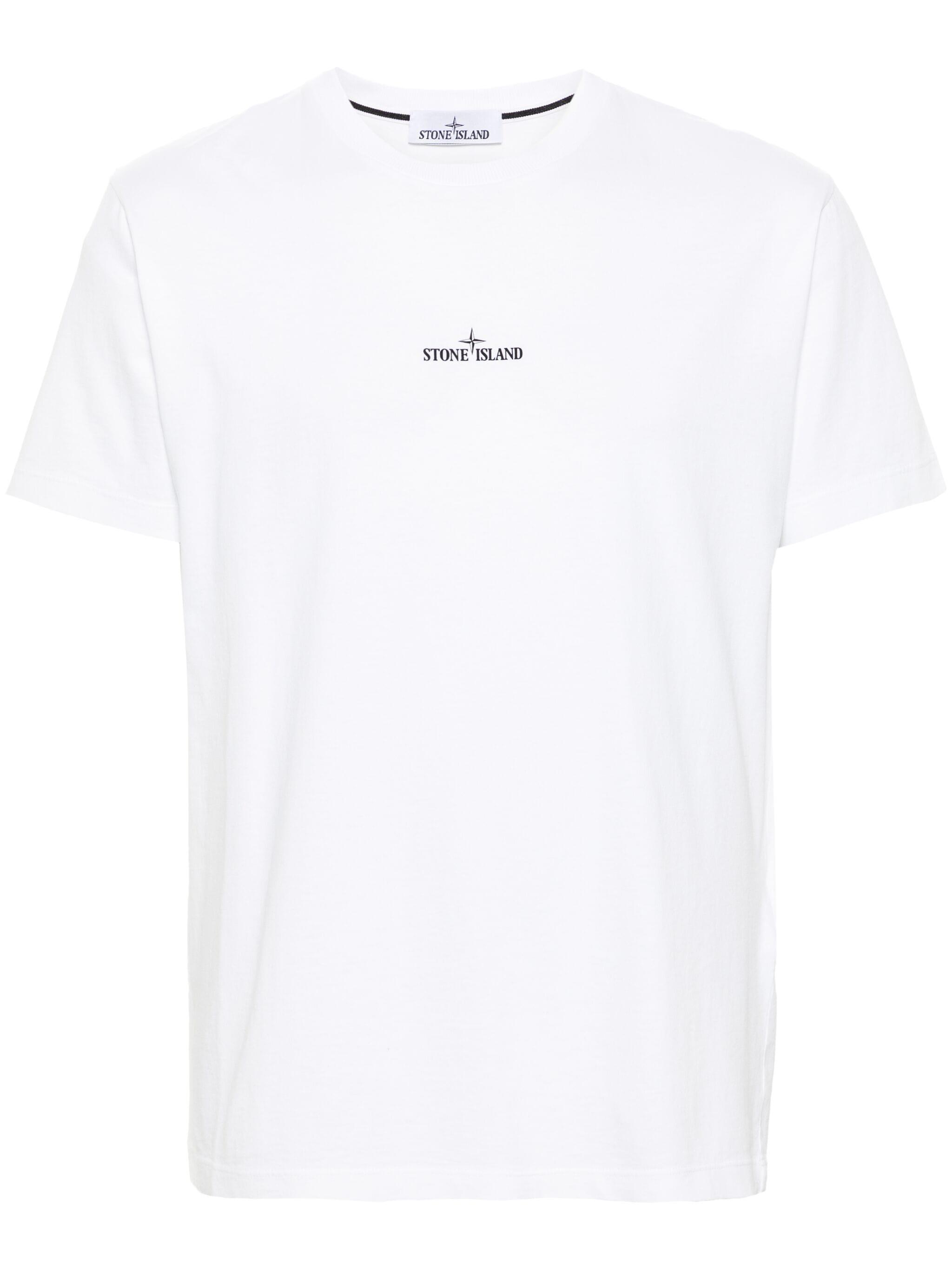 STONE ISLAND White Archivo Logo-print T-shirt Product Image