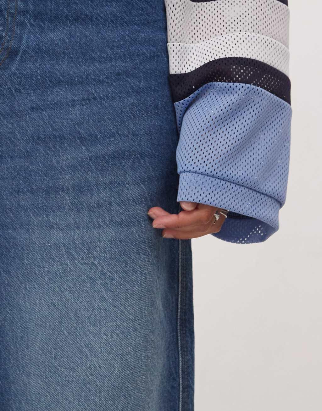 COLLUSION X002 baggy jeans with cuffs in bright wash Product Image