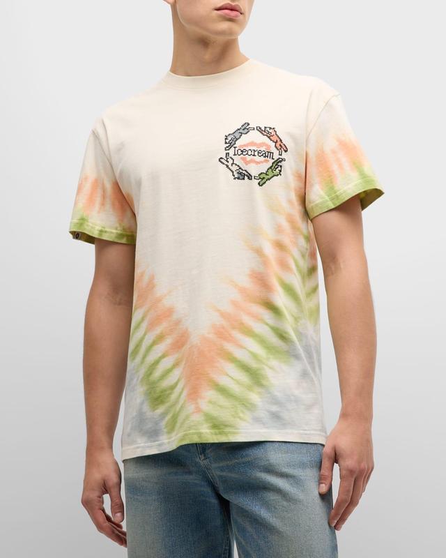 Mens Embroidered Tie-Dye T-Shirt Product Image