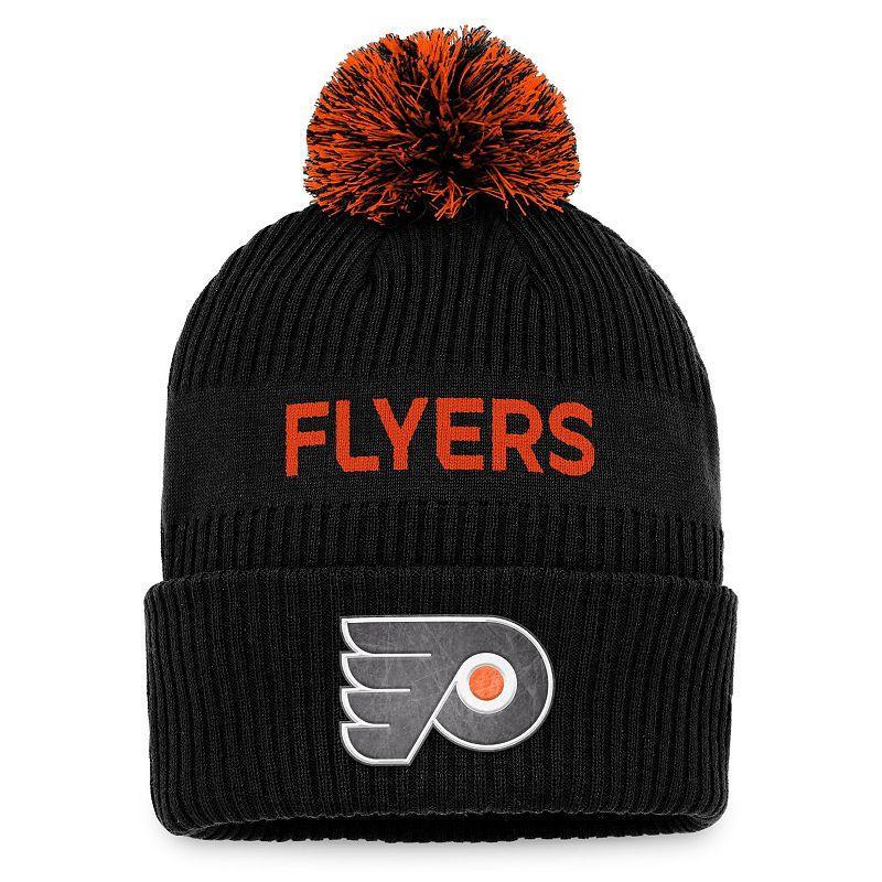 Mens Fanatics Branded /Orange Philadelphia Flyers 2022 NHL Draft Authentic Pro Cuffed Knit Hat with Pom Product Image