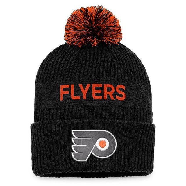 Mens Fanatics Black Philadelphia Flyers 2022 Nhl Draft Authentic Pro Cuffed Knit Hat with Pom - Black Product Image