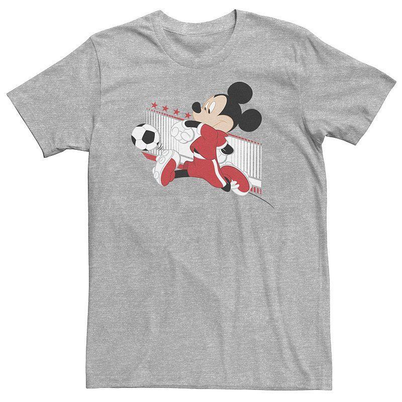 Big & Tall Disney Mickey Mouse Swiss Soccer Uniform Portrait Tee, Mens Athletic Grey Product Image