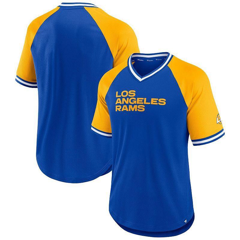 Mens Fanatics Branded Royal Los Angeles Rams Second Wind Raglan V-Neck T-Shirt Blue Product Image