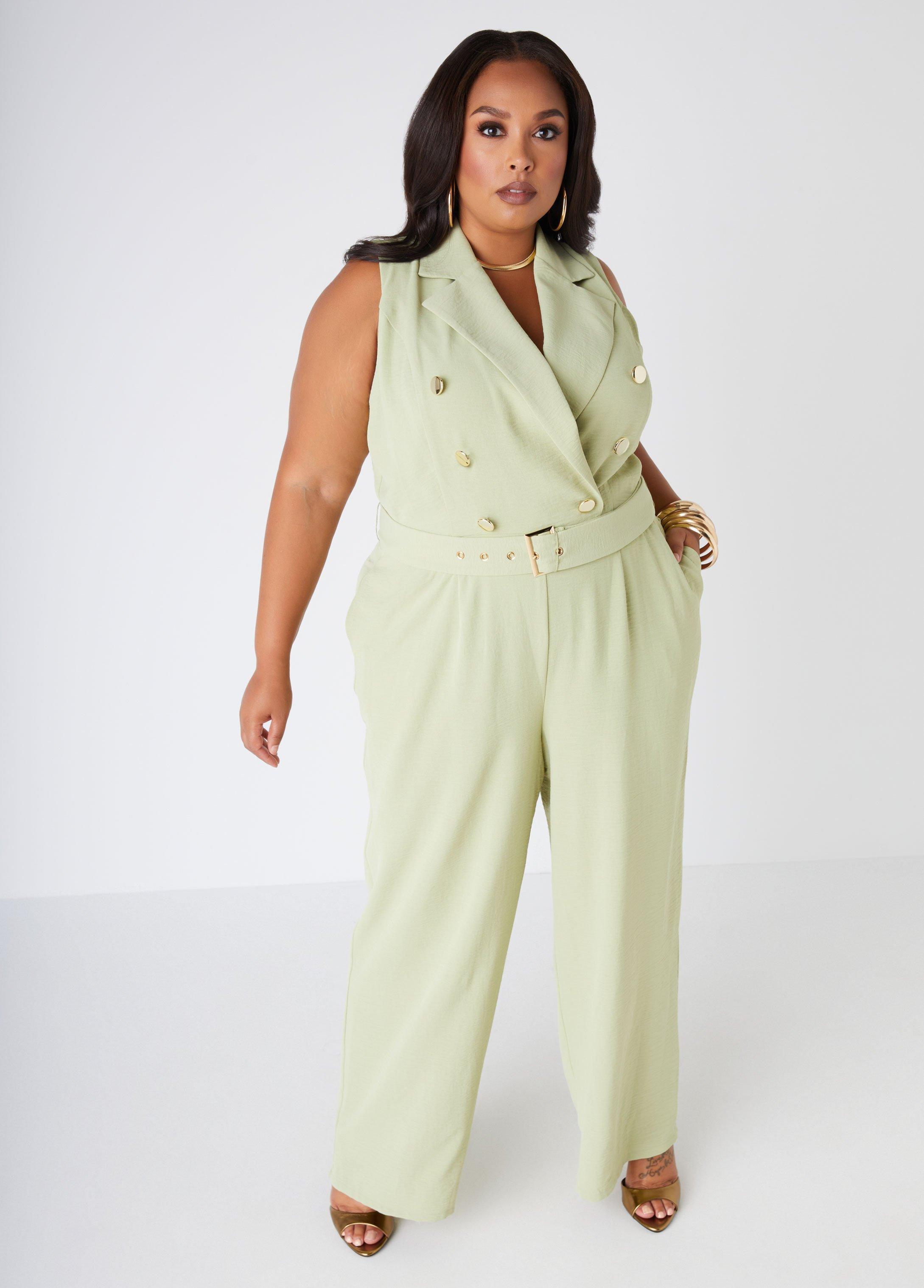 Double Breasted Wide Leg Jumpsuit Product Image