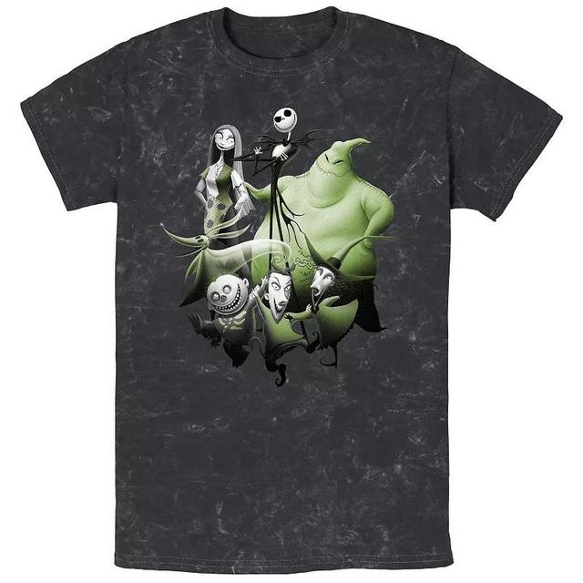 Disneys The Nightmare Before Christmas Group Shot Mineral Wash Mens Graphic Tee Product Image