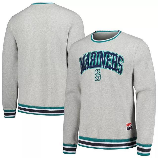 Mens New Era Heather Gray Seattle Mariners Throwback Classic Pullover Sweatshirt Product Image